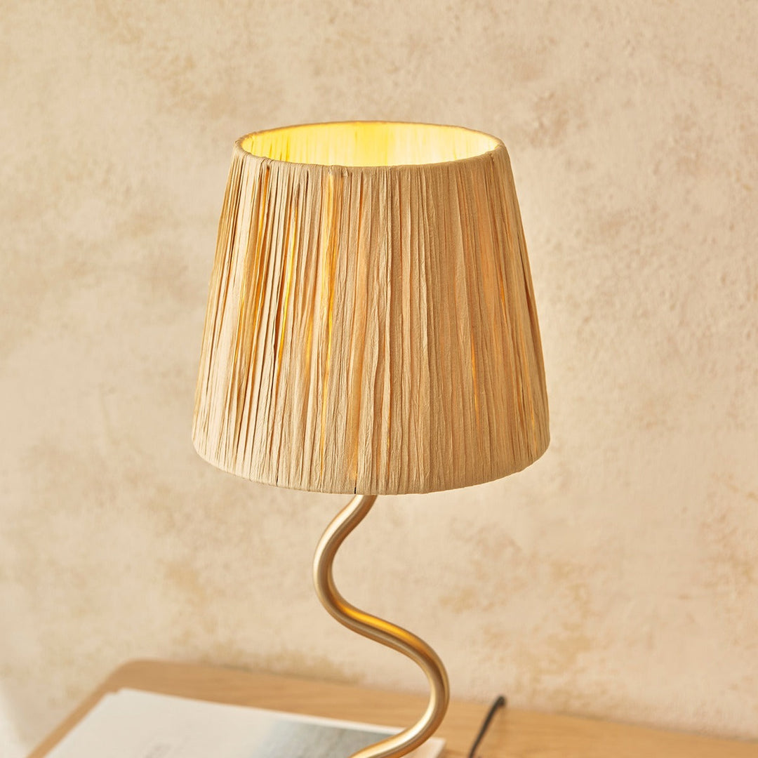 Wave Table Lamp - Brushed Aged Brass Endon 4