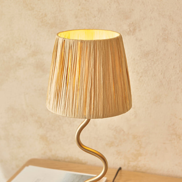 Wave Table Lamp - Brushed Aged Brass Endon 4