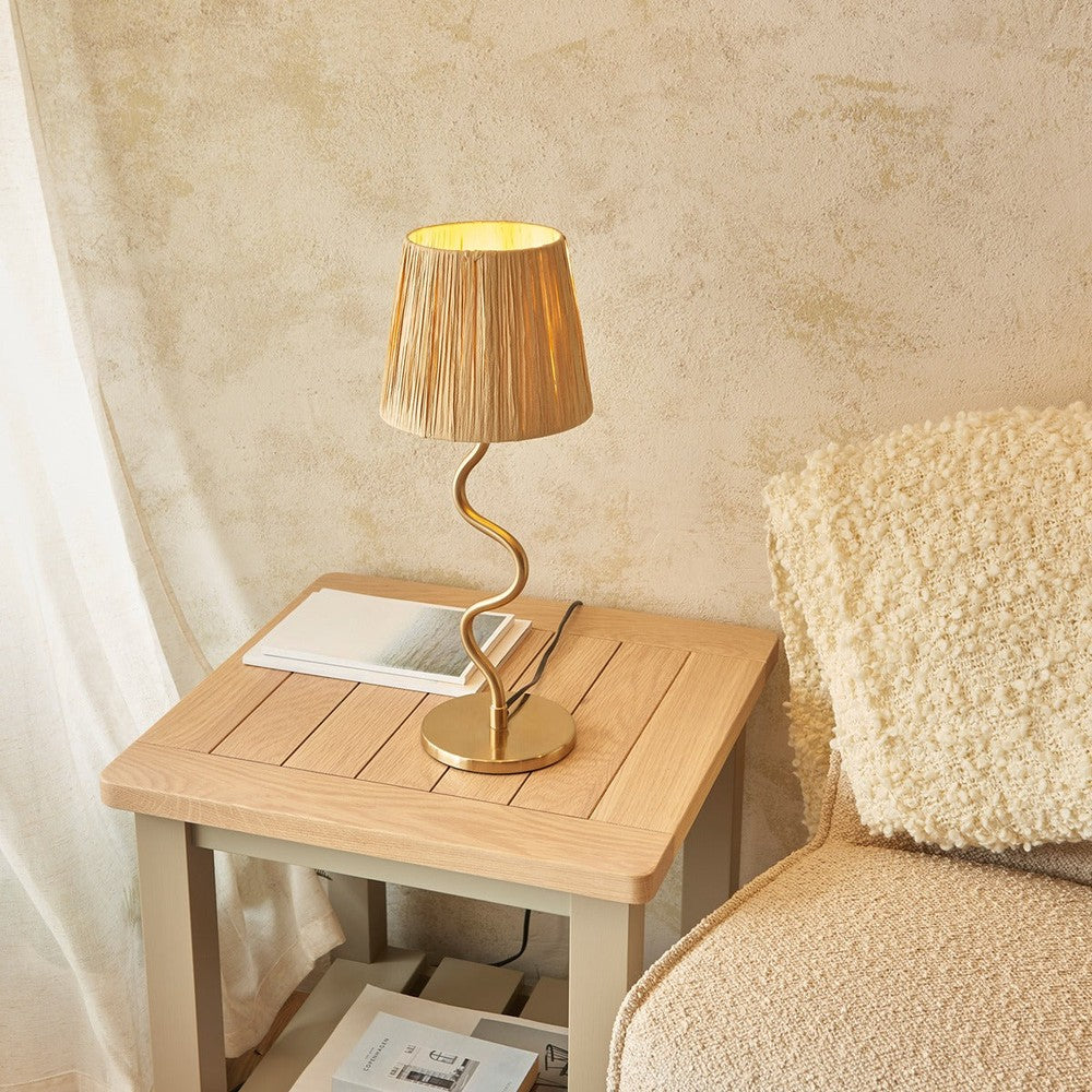 Wave Table Lamp - Brushed Aged Brass Endon 5
