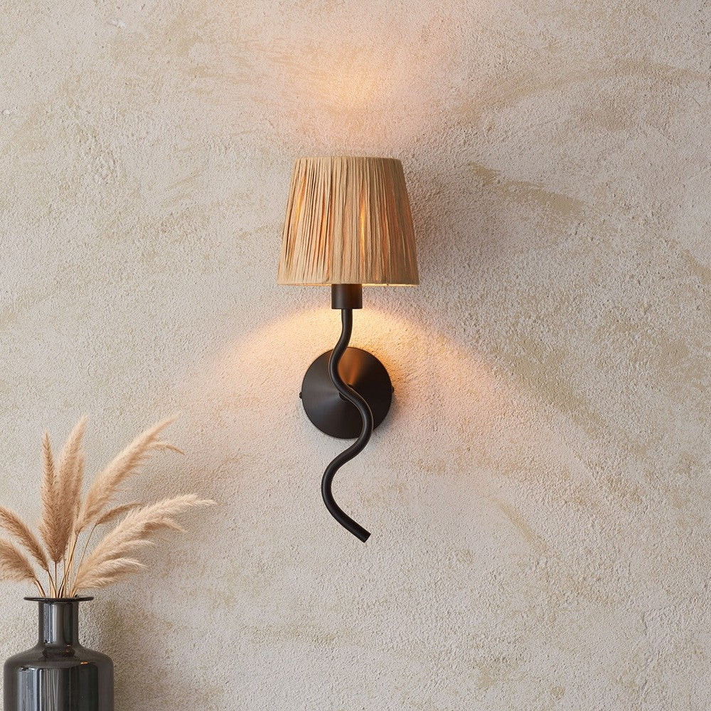 Wave 1 Wall Light - Matt Black Endon 2