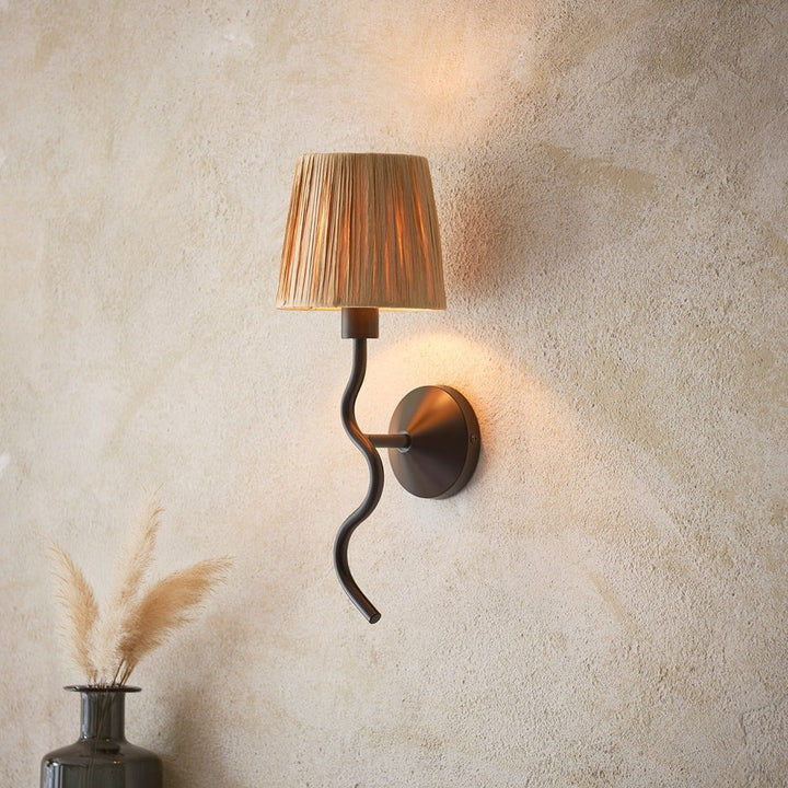 Wave 1 Wall Light - Matt Black Endon 5