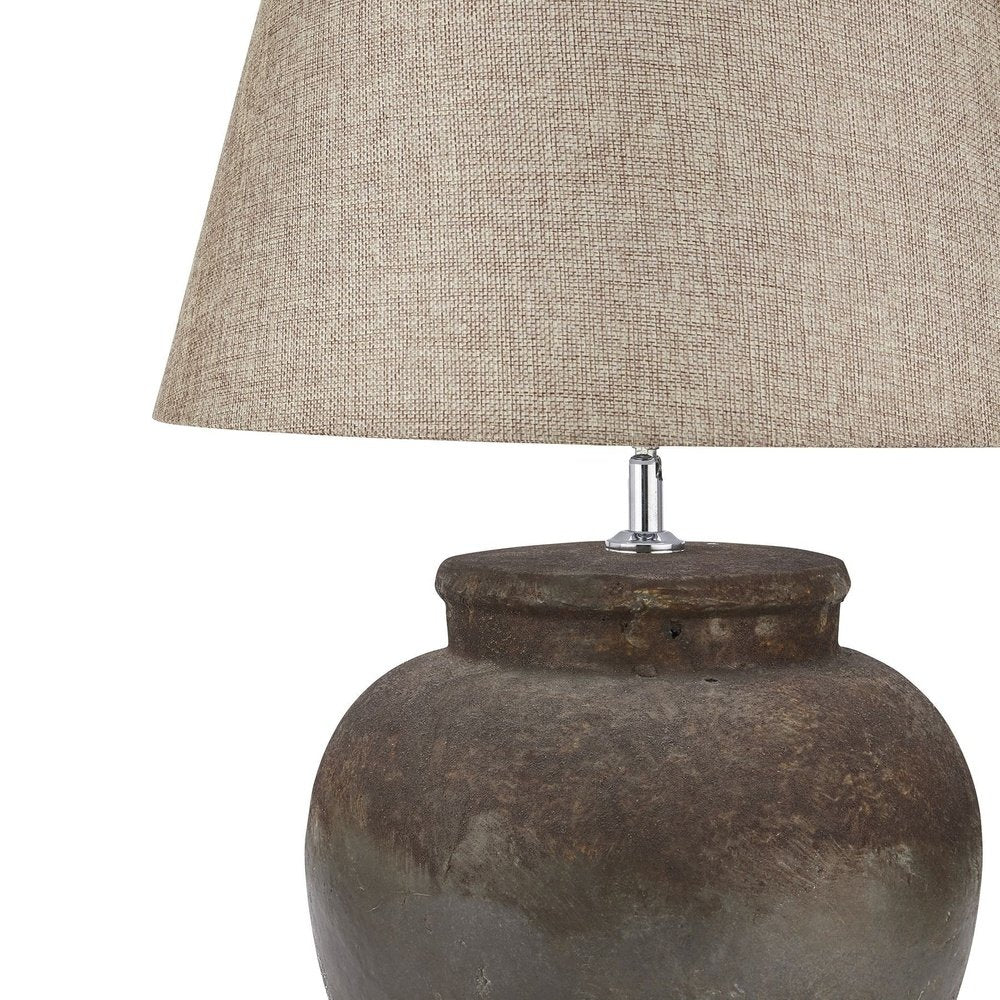 Hill Interiors Castello Ceramic Table Lamp in Aged Stone