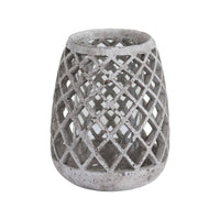 Hill Interiors Conical Ceramic Lattice Hurricane Lantern