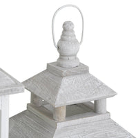 Hill Interiors Set Of 3 Window Style Lanterns With Open Top in White