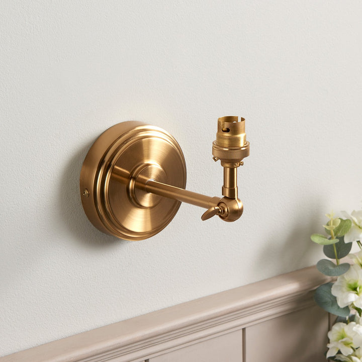 Step Wing Wall Light - Brushed Aged Brass Endon 2