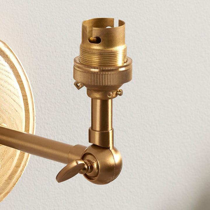 Wood Wing 1 Wall Light - Brushed Aged Brass Endon 3
