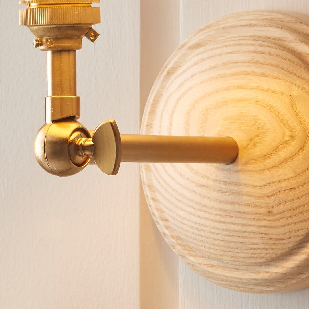 Wood Wing 1 Wall Light - Brushed Aged Brass Endon 5