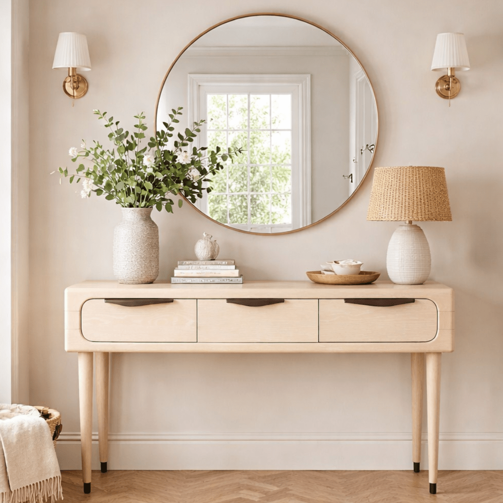 Tempio Console Table - Light Oak Wood