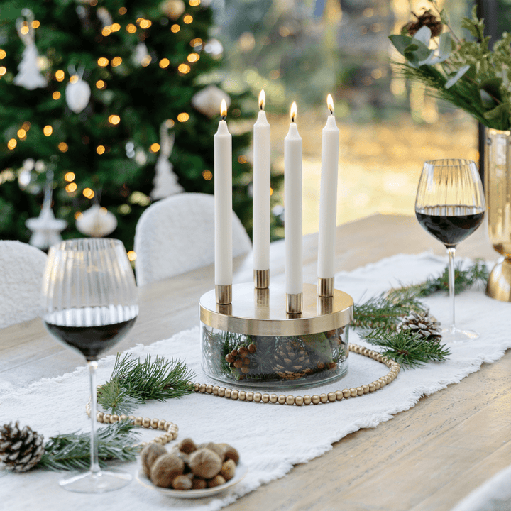 Glass Bowl Metal Candle Holder - Gold Ivyline 1