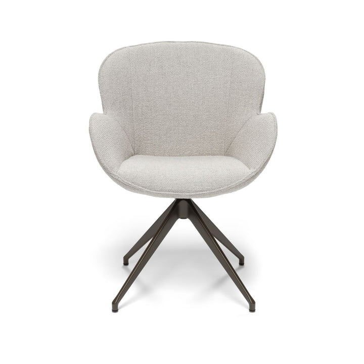 Butterfly Cream Monza Swivel Dining Armchair - Anodic Brown