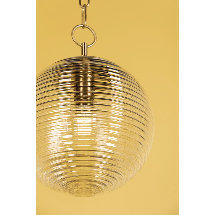 Sara Glass Pendant Light - Brass Hudson Valley Lighting 3
