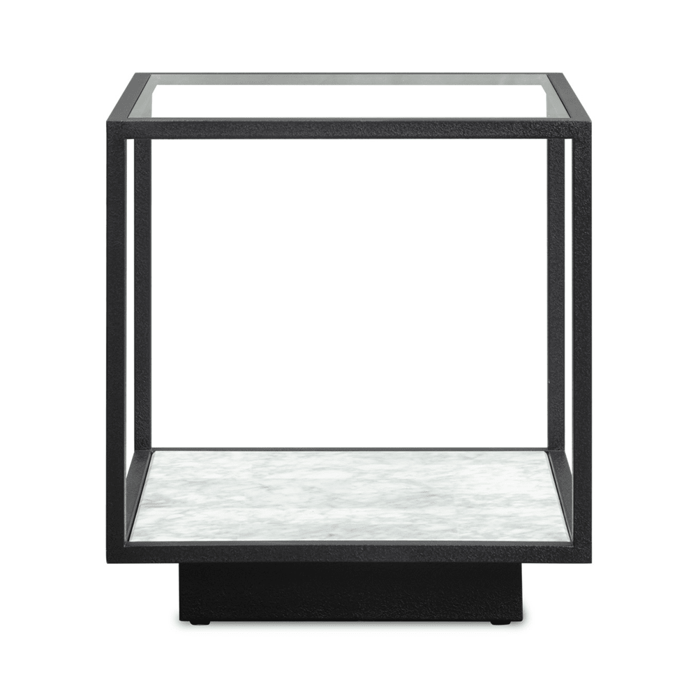 Belmon Carrara Marble Square Side Table - Black LiangAndEimil 1