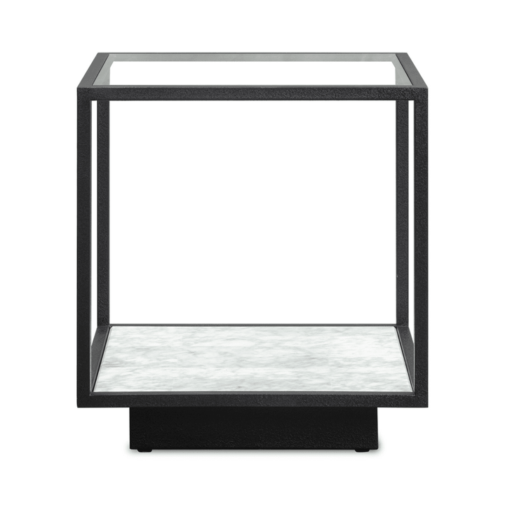 Belmon Carrara Marble Square Side Table - Black LiangAndEimil 1