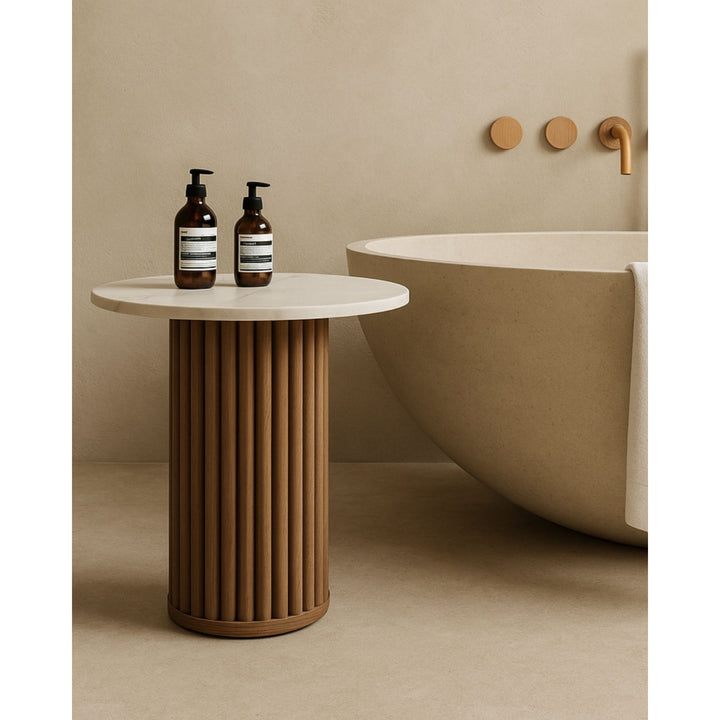 Odessa Marble Round Side Table Tommy Franks 2