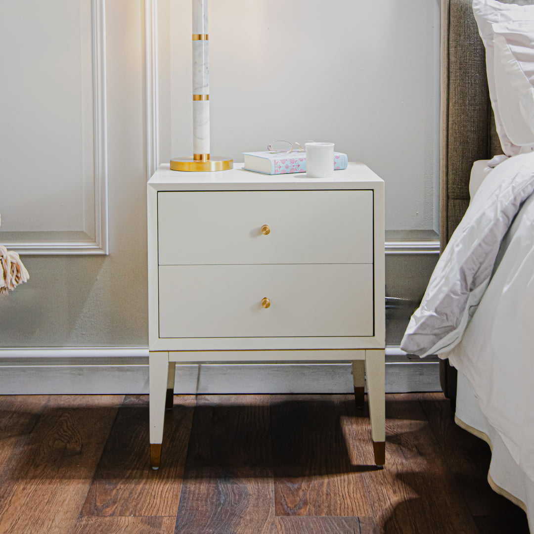 Bayeux Bedside Table - White