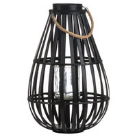 Hill Interiors Floor Standing Domed Wicker Lantern With Rope Detail