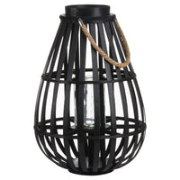 Hill Interiors Floor Standing Domed Wicker Lantern With Rope Detail