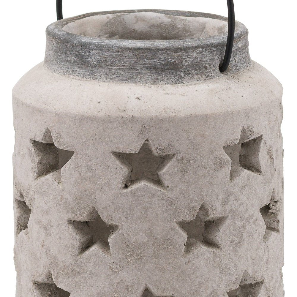 Hill Interiors Bloomville Star Lantern in Stone