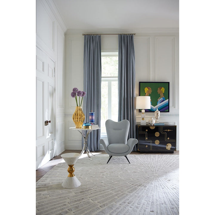 Canaan Round Accent Table - White Marble & Brass Design Maven 3