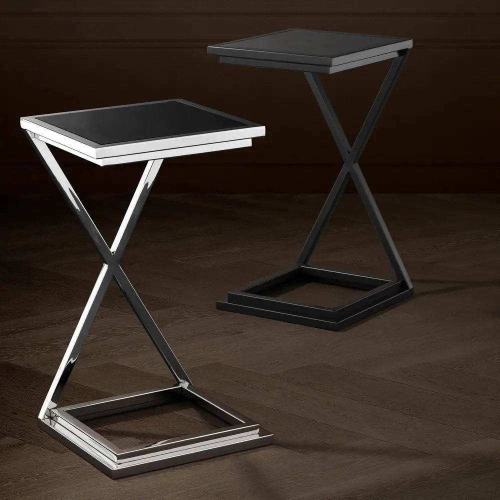 Eichholtz Cross Side Table in Gunmetal Finish