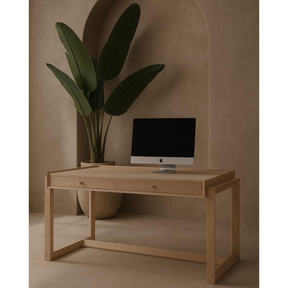 Offset Solid Oak Desk - Oak Tommy Franks 2