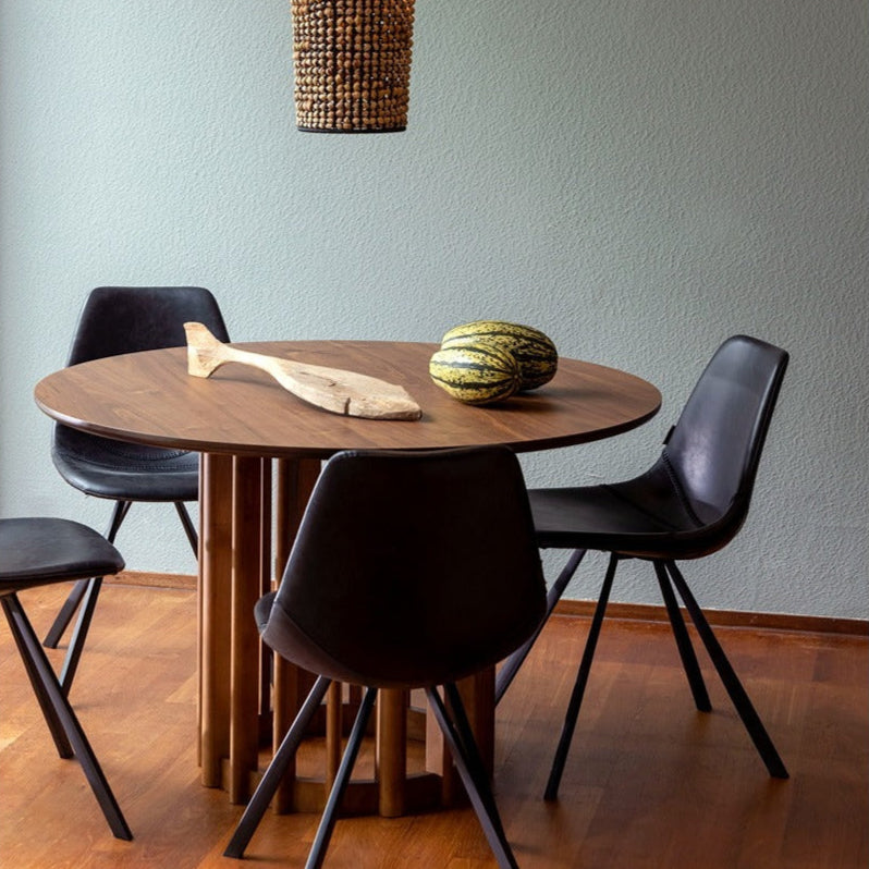 Barlet Round Dining Table 120cm - Walnut Dutchbone 2