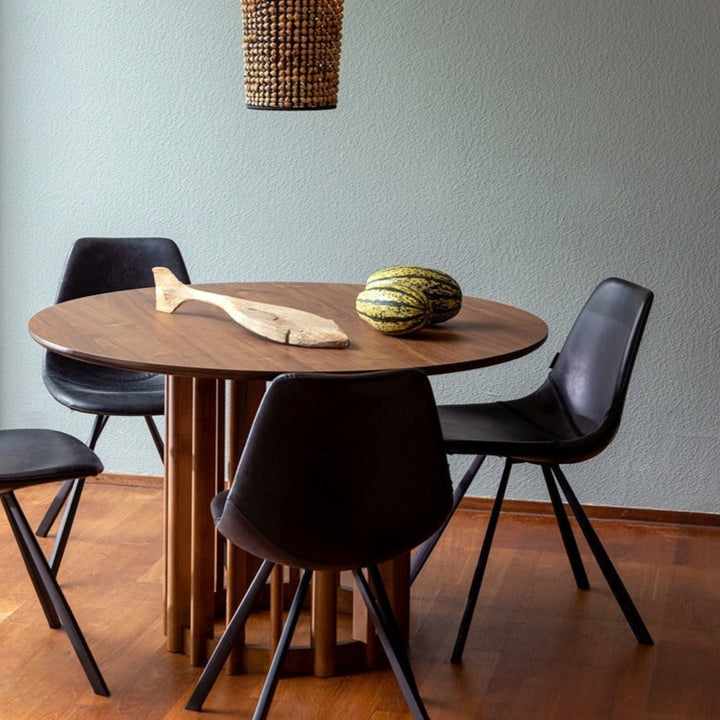 Barlet Round Dining Table 120cm - Walnut Dutchbone 2