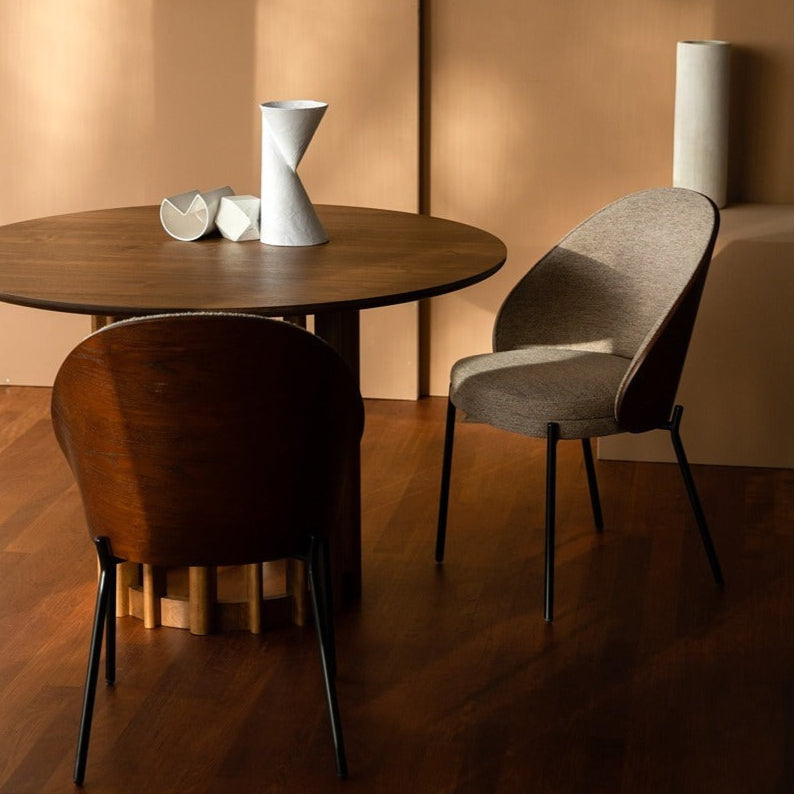 Barlet Round Dining Table 120cm - Walnut Dutchbone 4