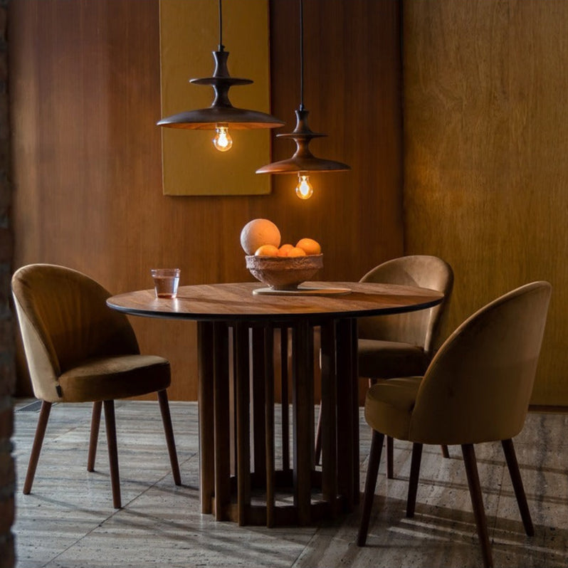 Barlet Round Dining Table 120cm - Walnut Dutchbone 3