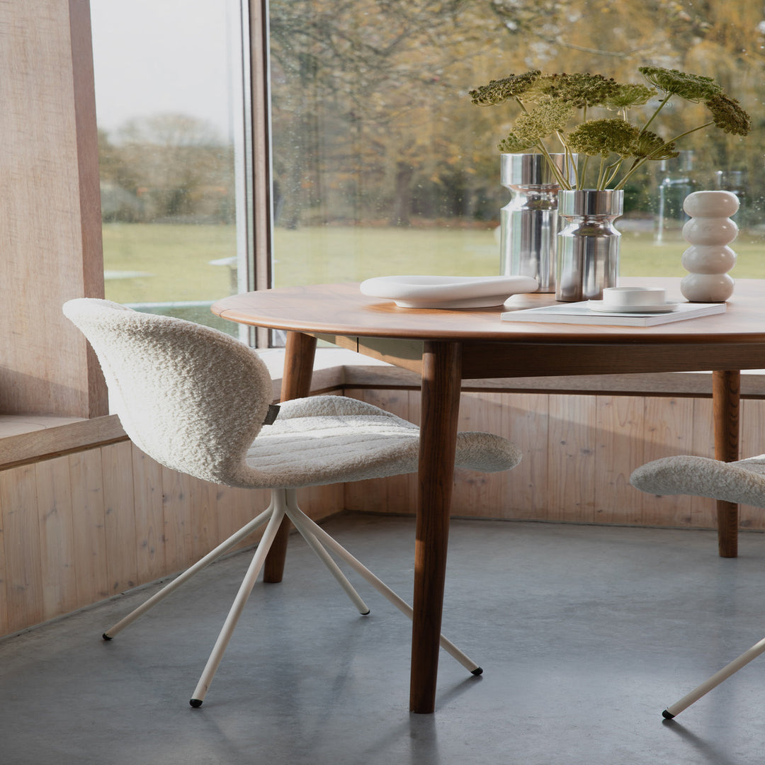 Twist Extendable Round Dining Table 120-160cm Walnut Olivia's