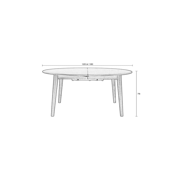 Twist Extendable Round Dining Table 120-160cm - Oak Zuiver 9