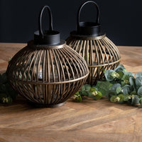 Hill Interiors Bamboo Style Lantern in Brown