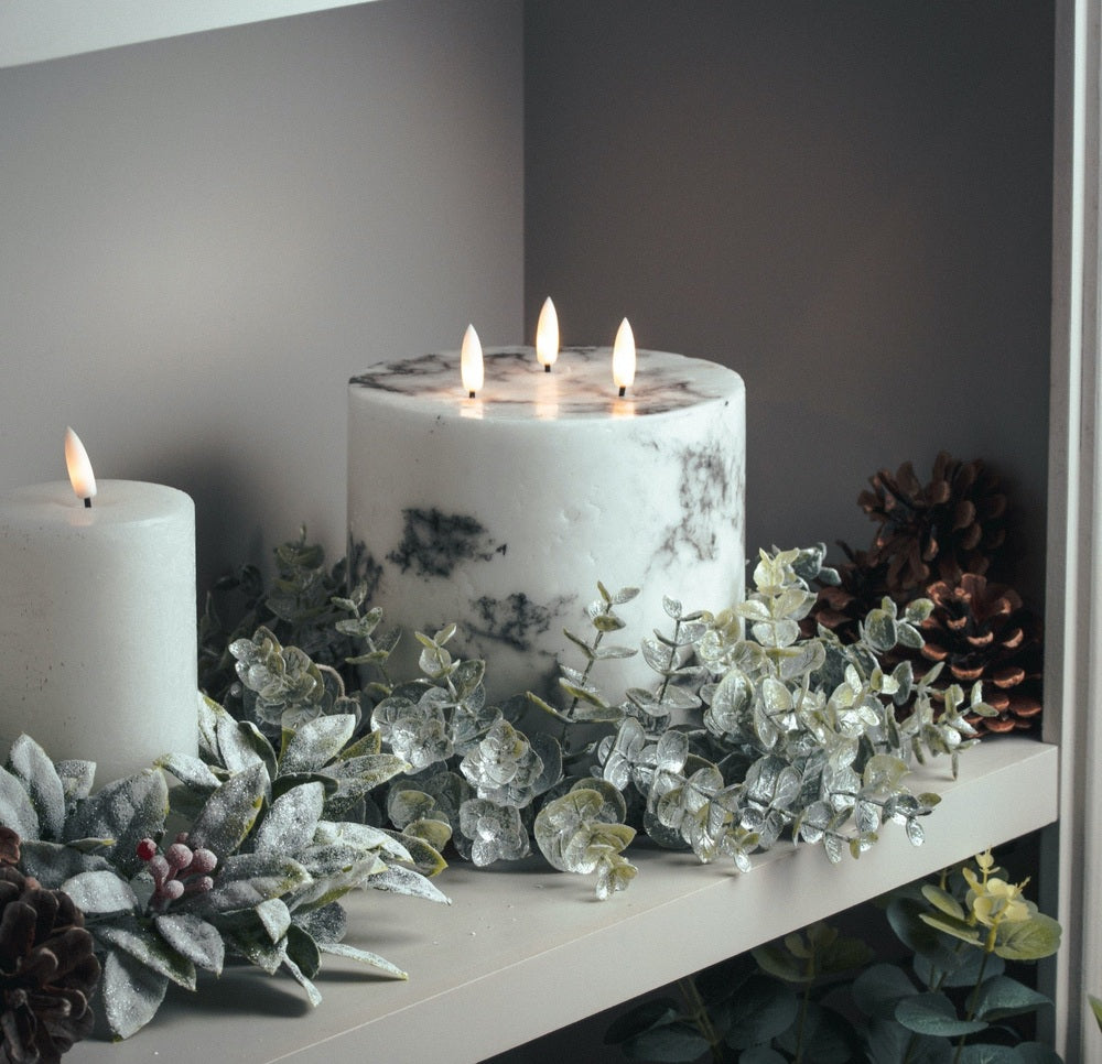 Frosted Eucalyptus Candle Wreath Hill 8