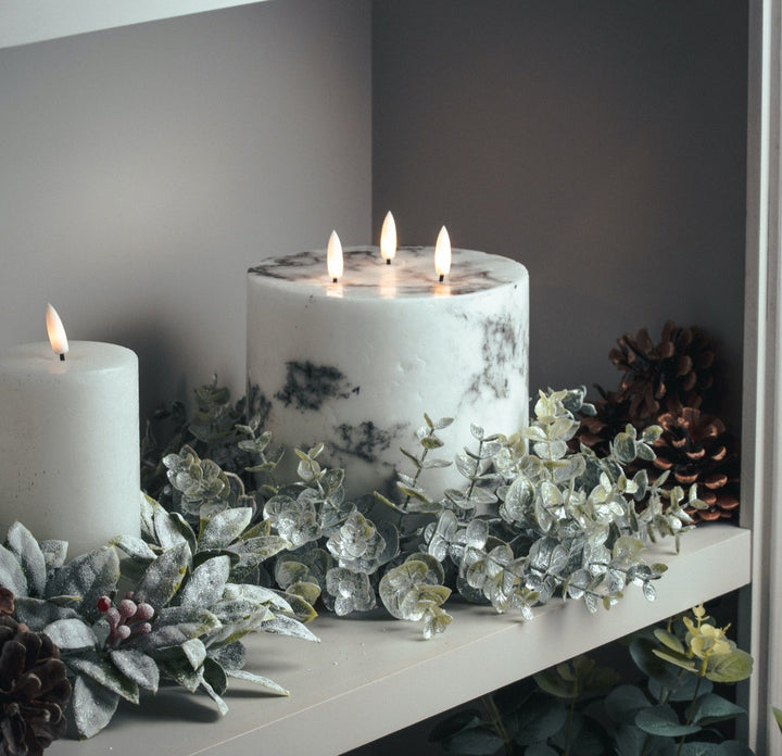 Frosted Eucalyptus Candle Wreath Hill 8