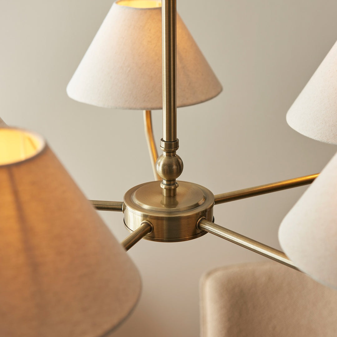 Lille 5 Pendant Light - Antique Brass