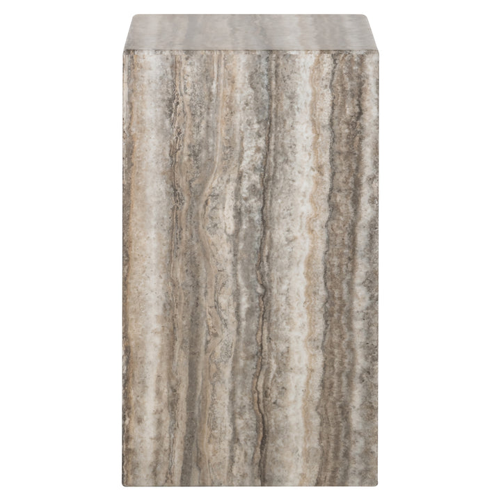 Dulce Faux Travertine Arched End Table - Grey Richmond 5