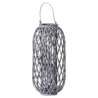 Hill Interiors Standing Wicker Lantern in Grey