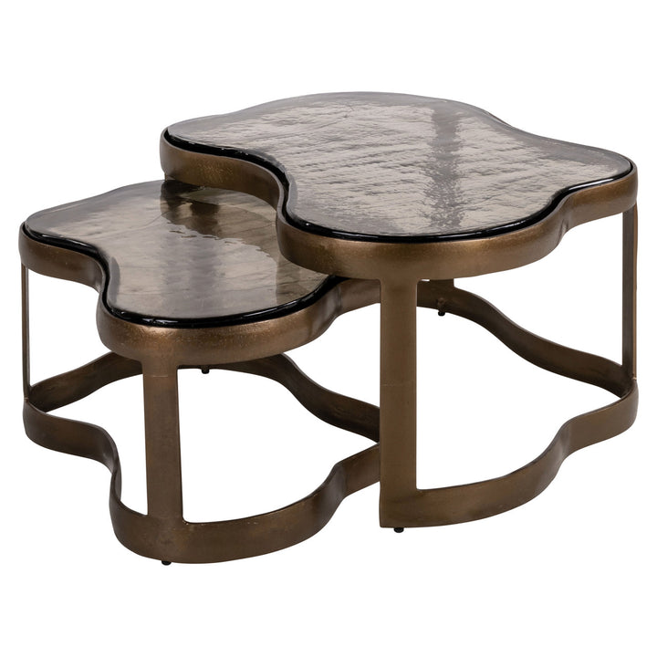 Fairfield Set of 2 Coffee Tables - Antique Brass
