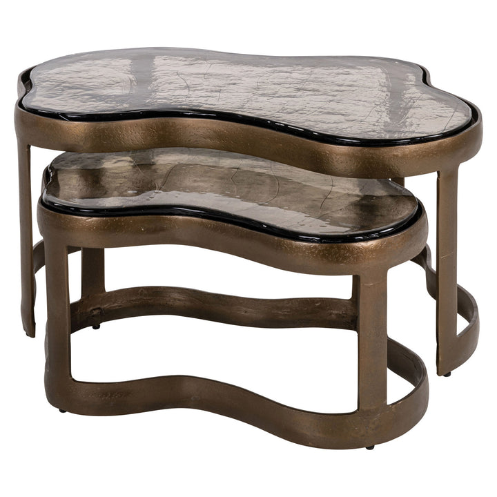 Fairfield Set of 2 Coffee Tables - Antique Brass