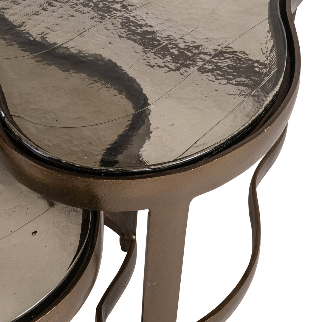 Fairfield Set of 2 Coffee Tables - Antique Brass