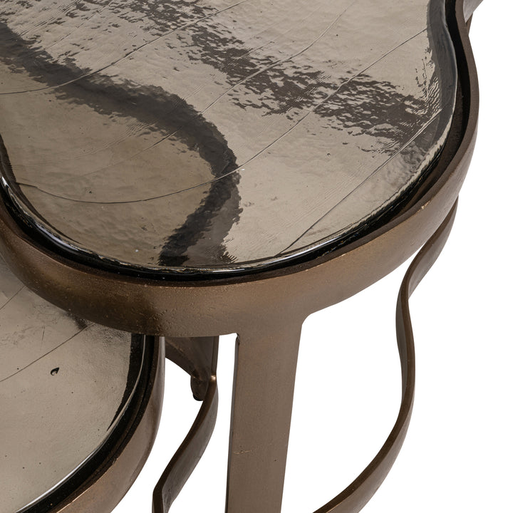 Fairfield Set of 2 Coffee Tables - Antique Brass