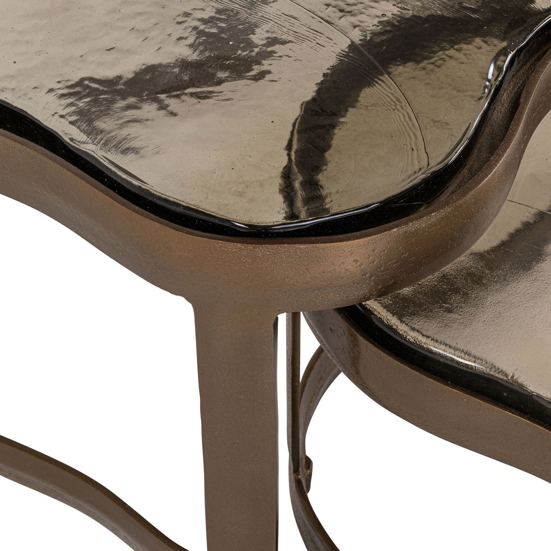 Fairfield Set of 2 Coffee Tables - Antique Brass