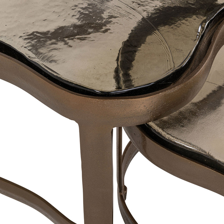 Fairfield Set of 2 Coffee Tables - Antique Brass