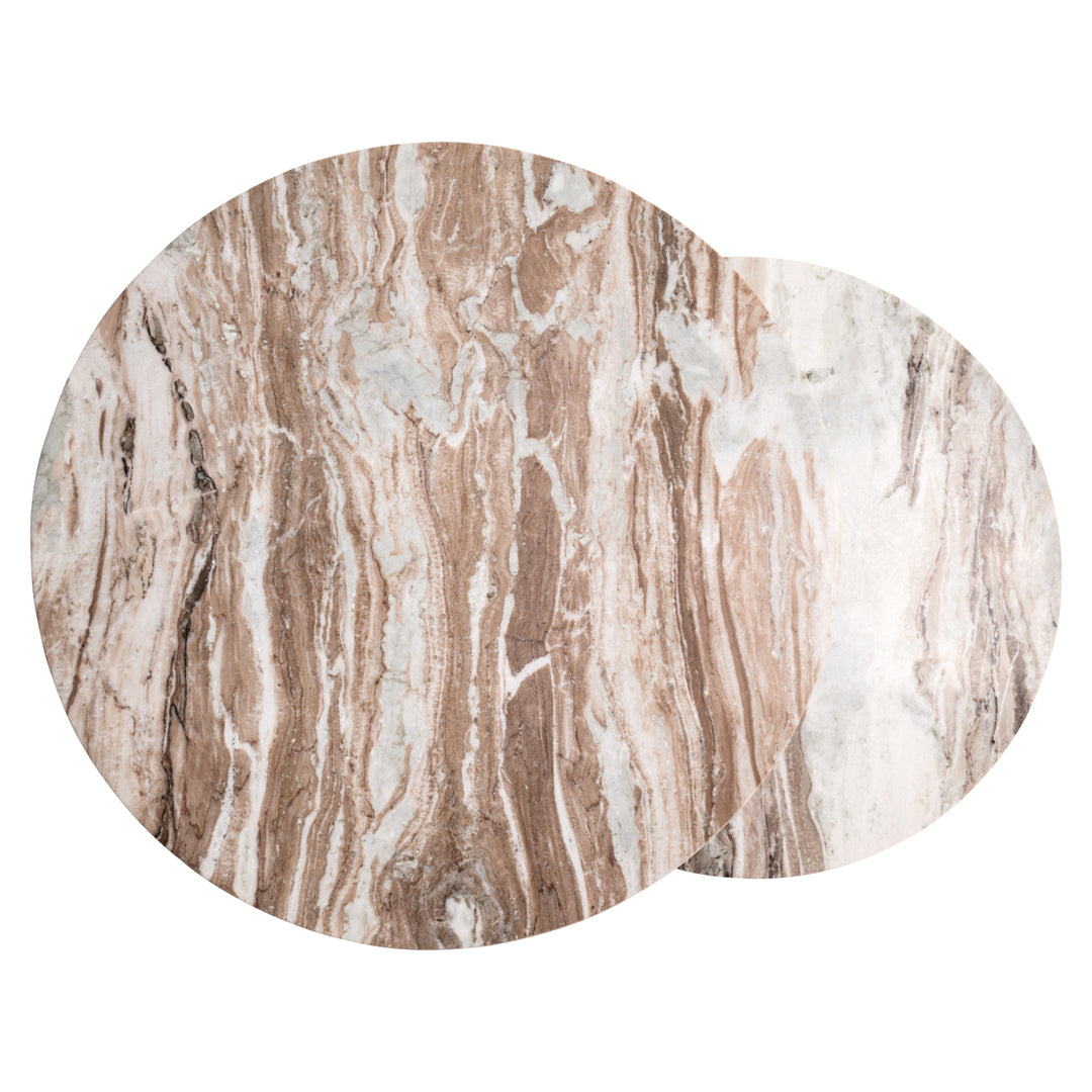 Bottega Set of 2 Marble Coffee Tables - Blush Beige