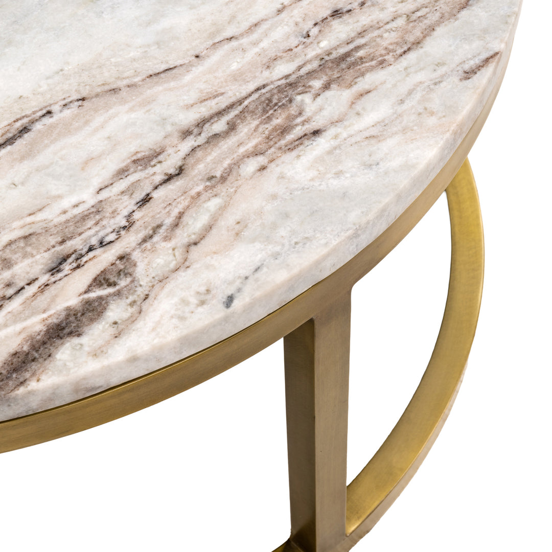 Bottega Set of 2 Marble Coffee Tables - Blush Beige