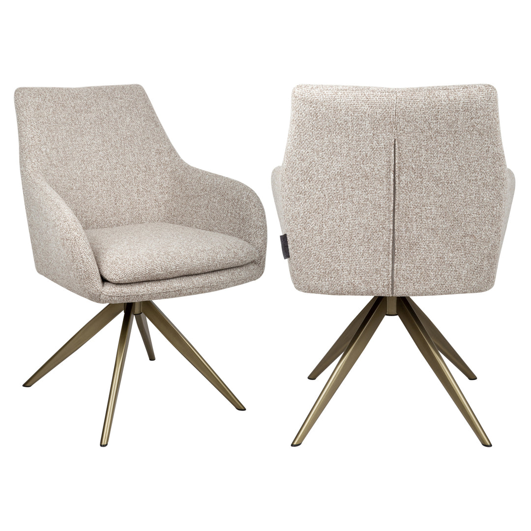 Lisonne Swivel Dining Chair - Cayenne Brown