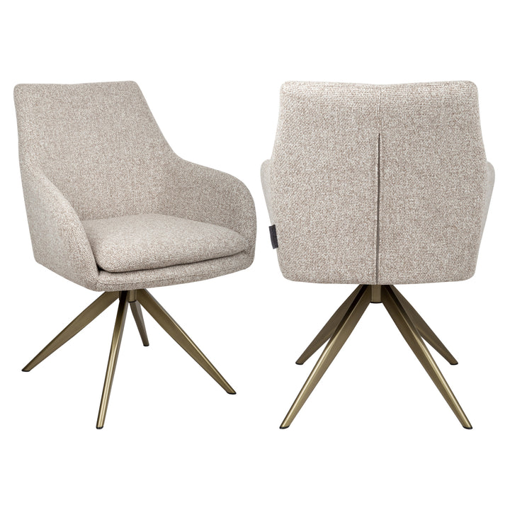 Lisonne Swivel Dining Chair - Cayenne Brown