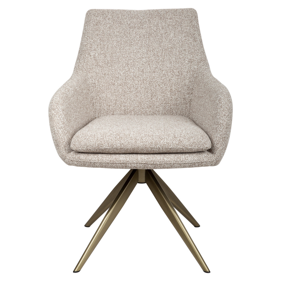 Lisonne Swivel Dining Chair - Cayenne Brown
