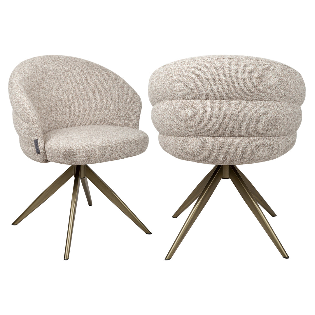 Zendaya Swivel Dining Chair - Cayenne Brown