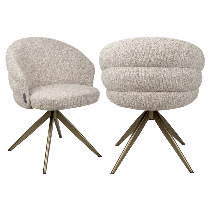 Zendaya Swivel Dining Chair - Cayenne Brown
